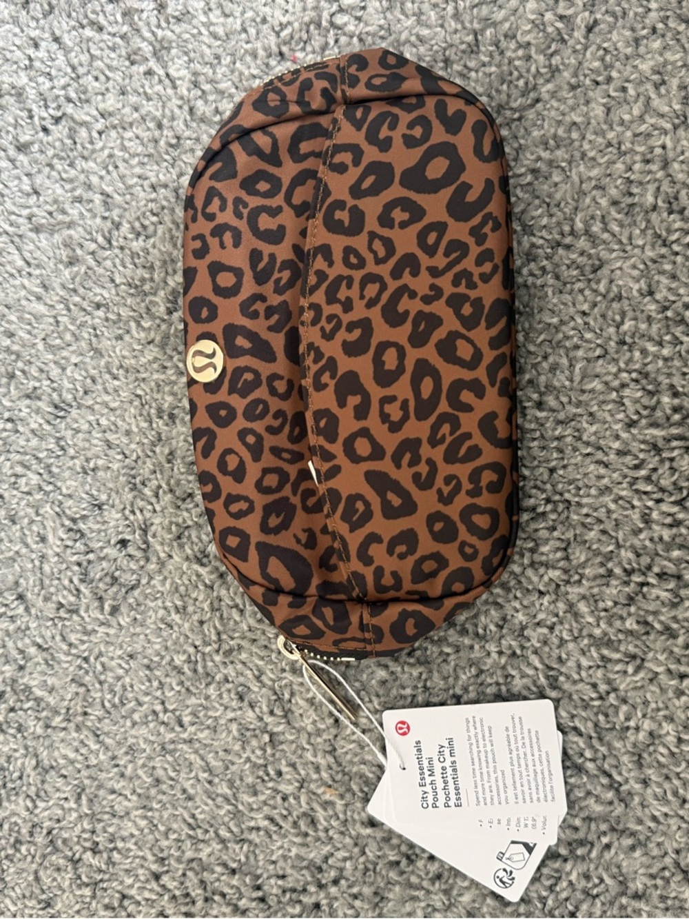 NWT Lululemon Leopard Print City Essentials Pouch Mini